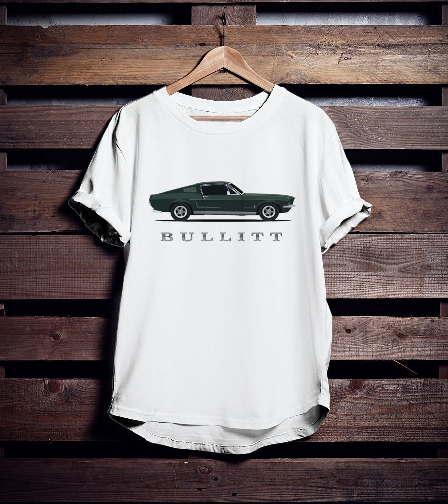 Mustang Bullitt Classic Car Green Ford Shelby T-Shirt