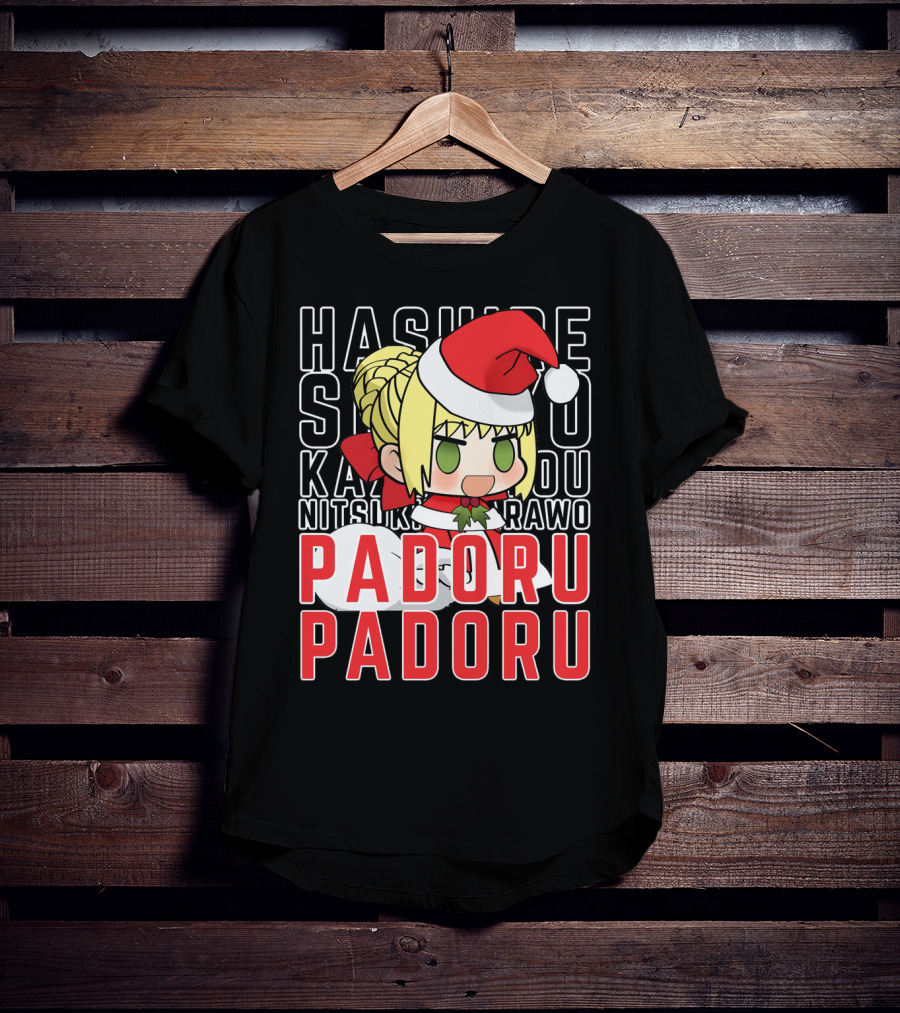 Hashire Sori Yo Kaze No Nako Padoru Padoru Nitsuki Rawo Christmas Saber Nero T-Shirt