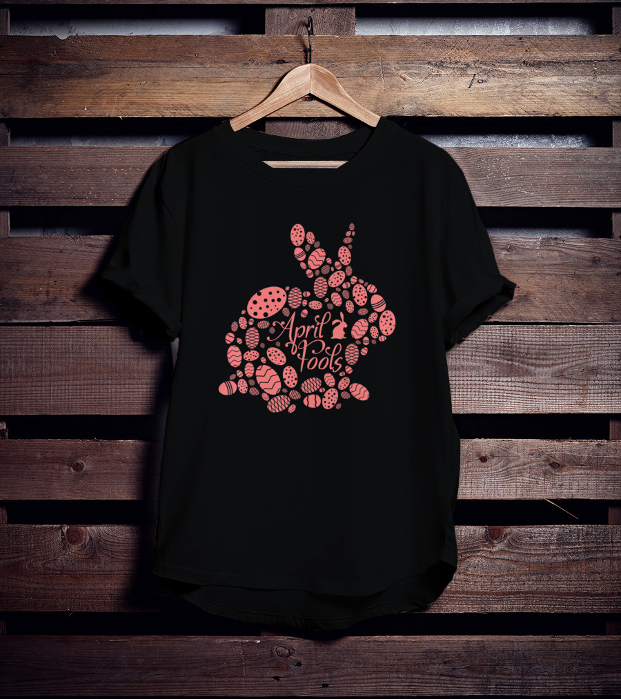 April Fools Bunny Silhouette With Easter Egg T-Shirt