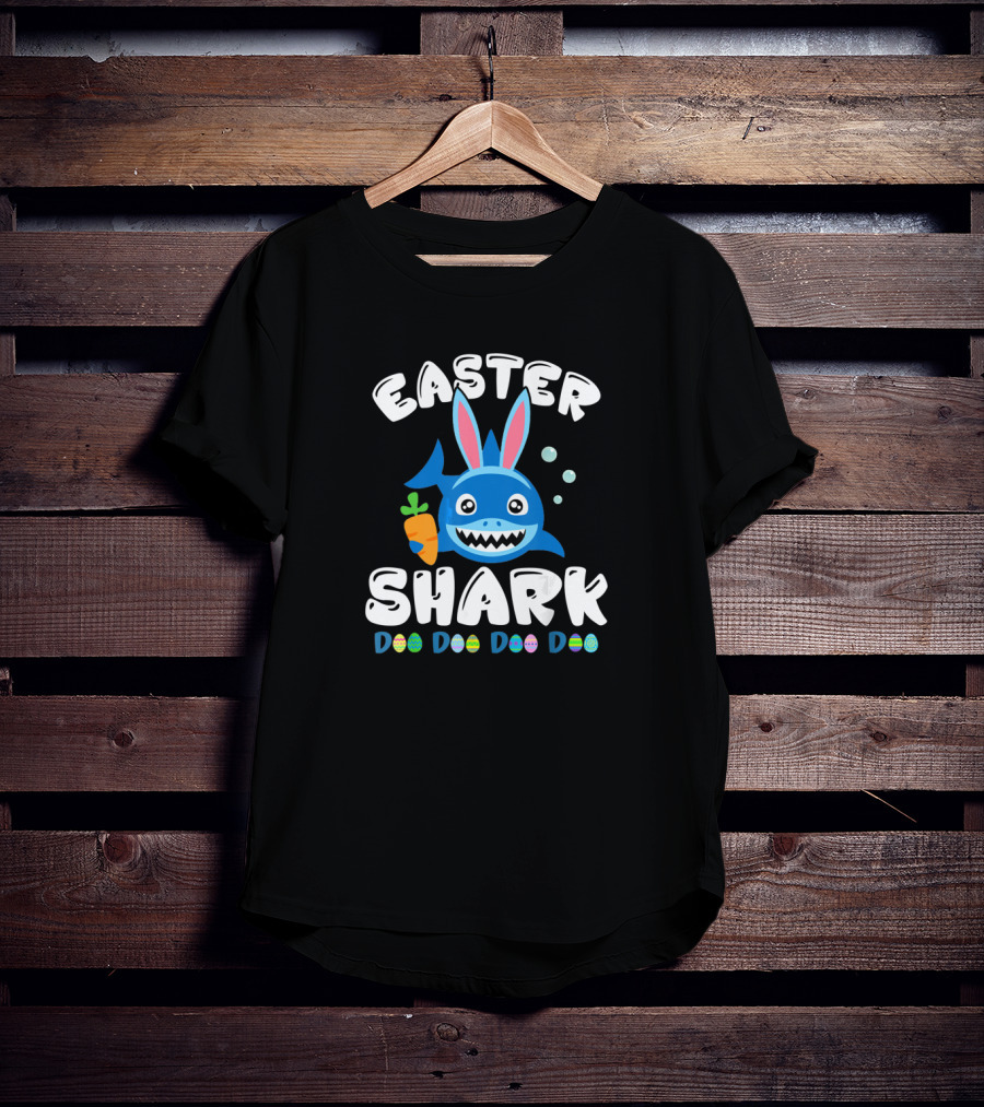 Easter Shark Bunny Doo Doo Easter Kids Toddler T-Shirt