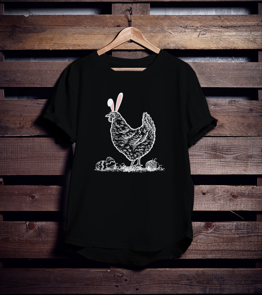 Easter Bunny Ears Chicken With Eggs T-Shirt