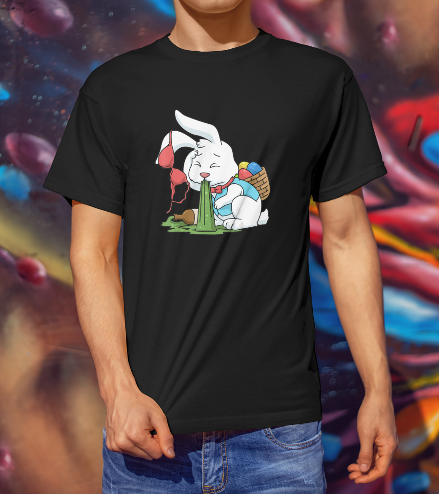 Funny Easter Bunny Egg Hunt Hangover With Bra And Eggs T-Shirt