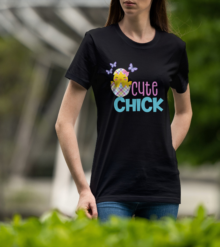 Cute Chick Easter Spring Chickadee Egg Girls T-Shirt