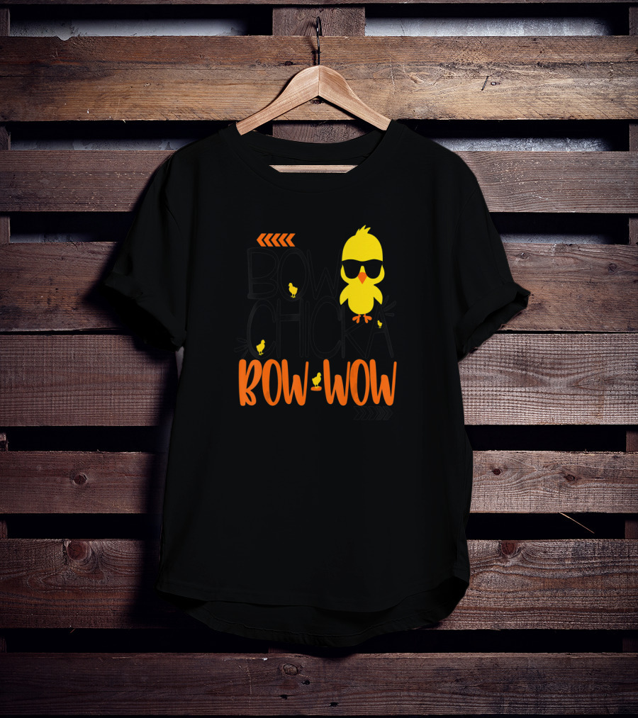 Bow Chicka Bow Wow Flirty Chick Sunglasses Easter Fun T-Shirt