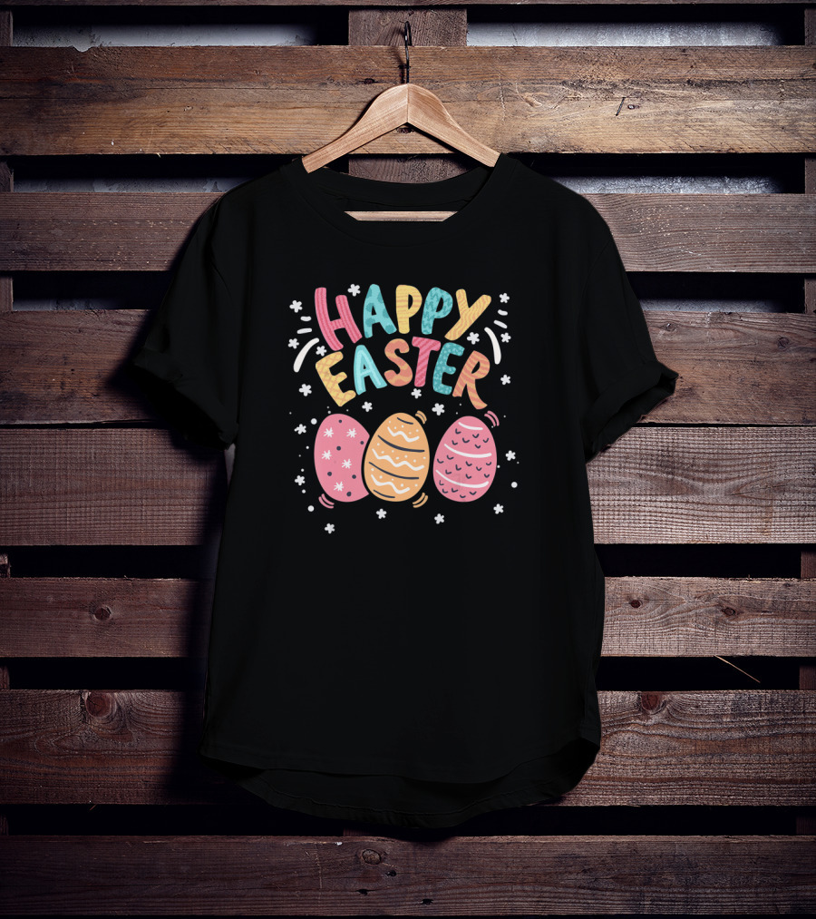 Happy Easter Day Colorful Bunny Eggs T-Shirt
