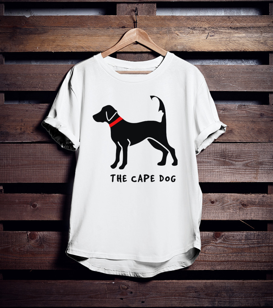 Cape Cod Dog The Cape Dog Black Silhouette With Red Collar T-Shirt