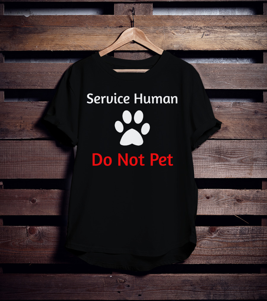 Service Human Do Not Pet Paw Dog T-Shirt
