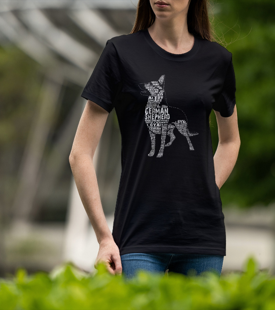 Alert Smart Energetic German Shepherd Loyal Obedient Confident T-Shirt