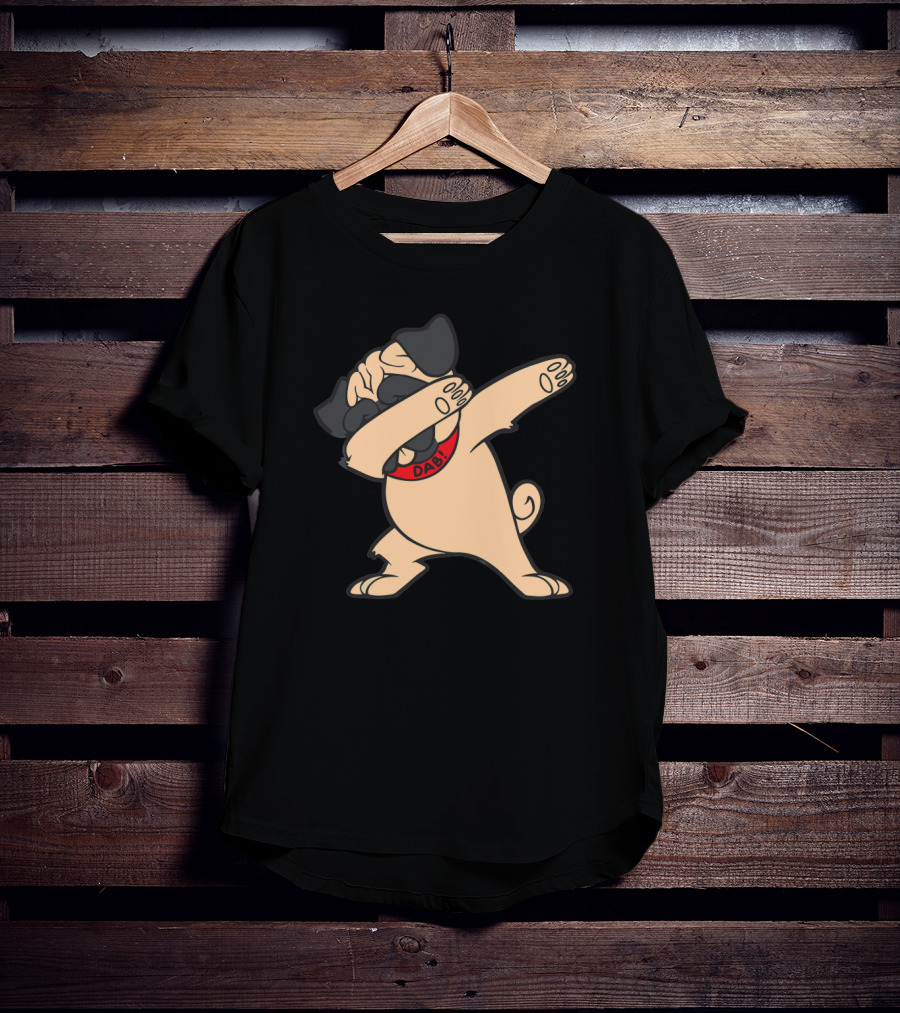 Pug Dabbing Dance Dab Collar Puppy Dog Cool T-Shirt