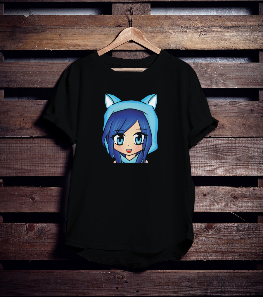 ItsFunneh Blue Anime Character With Cat Ears T-Shirt