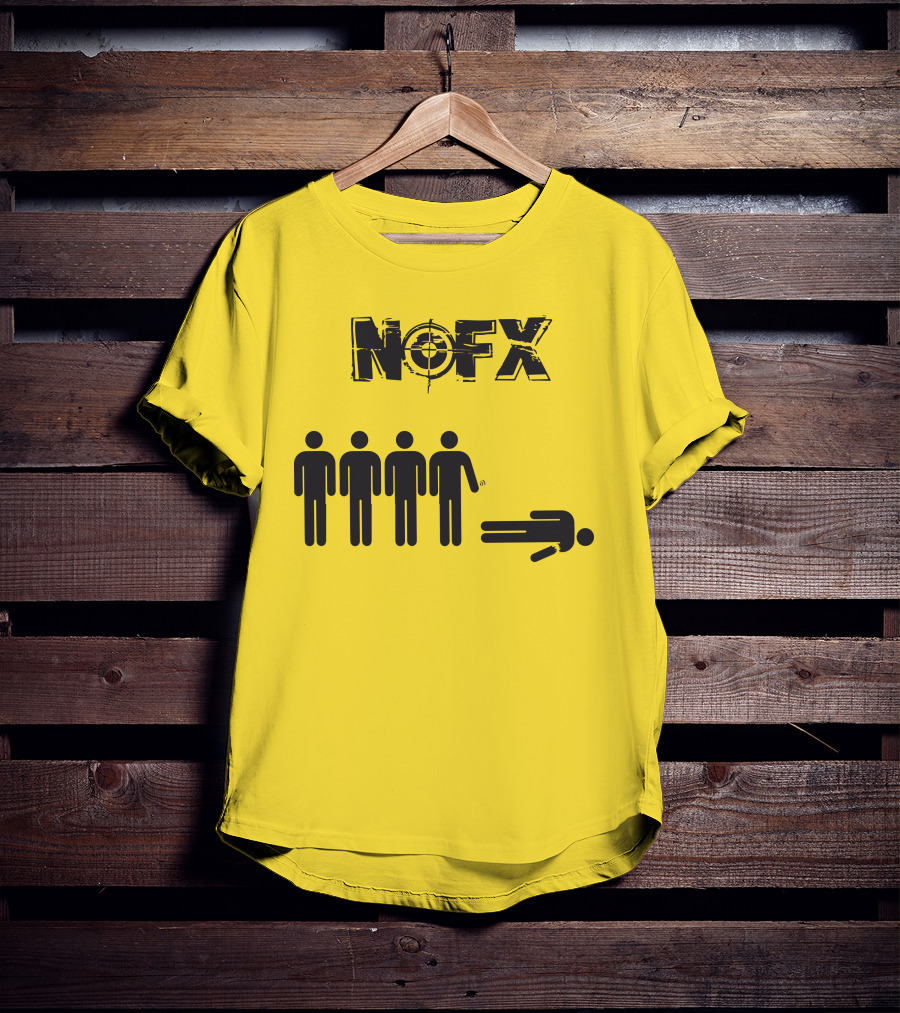 NOFX Band Stick Figure Humor Black Yellow T-Shirt