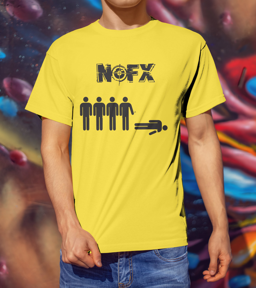 NOFX Band Stick Figure Humor Black Yellow T-Shirt
