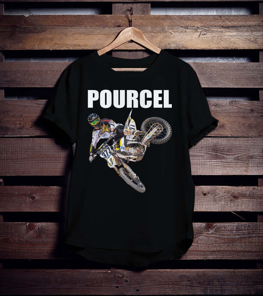 POURCEL Rockstar Husqvarna Motocross Racer 377 T-Shirt