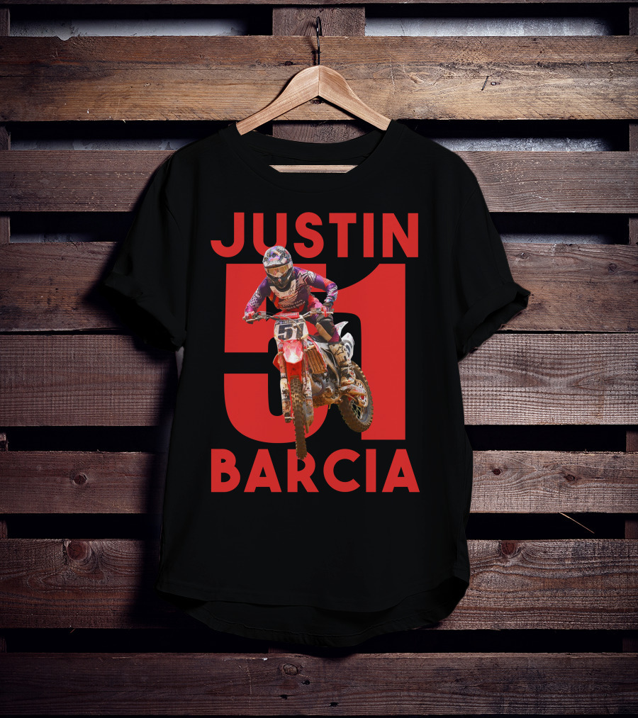 Justin Barcia 51 Motocross Rider Racing Action T-Shirt