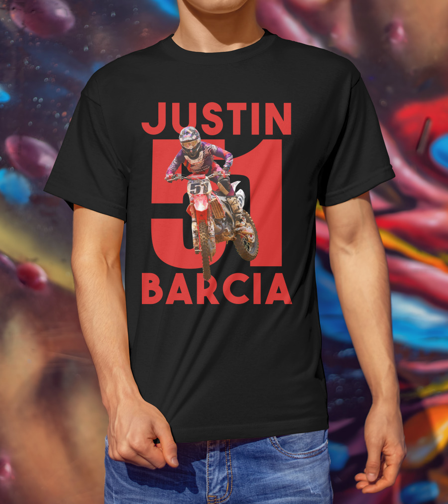 Justin Barcia 51 Motocross Rider Racing Action T-Shirt