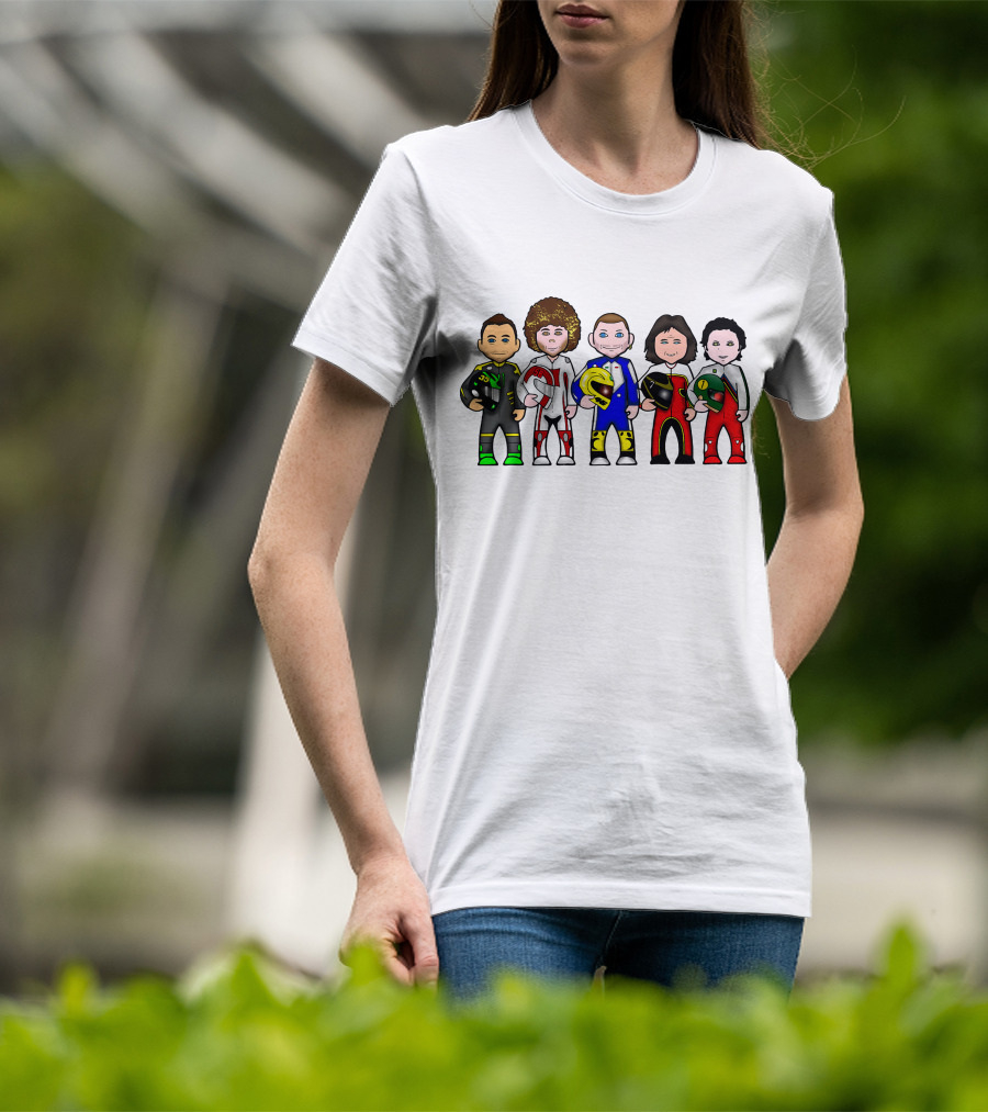 Moto GP Legends Cartoon Racer Characters T-Shirt