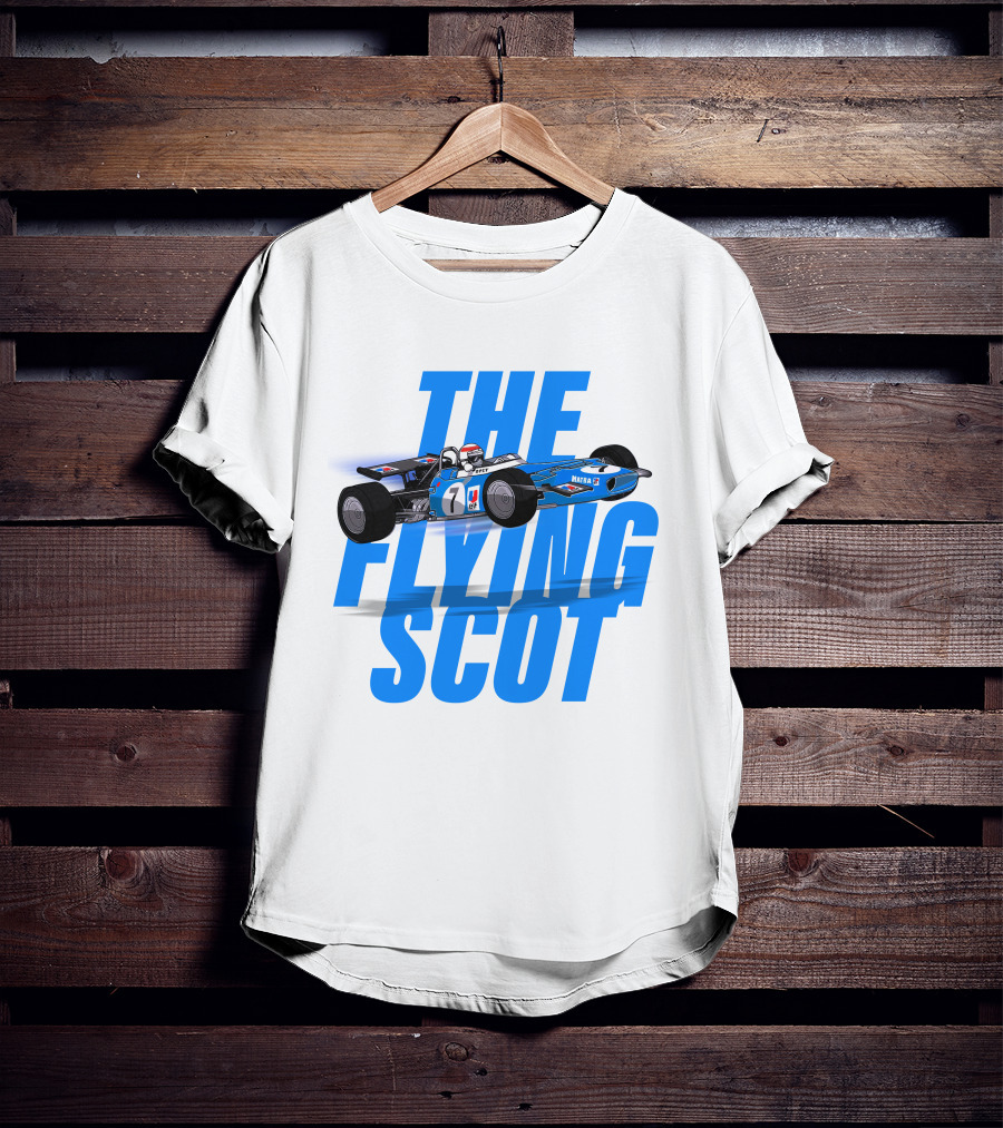 The Flying Scot Jackie Stewart Racing Legend Formula One Car T-Shirt