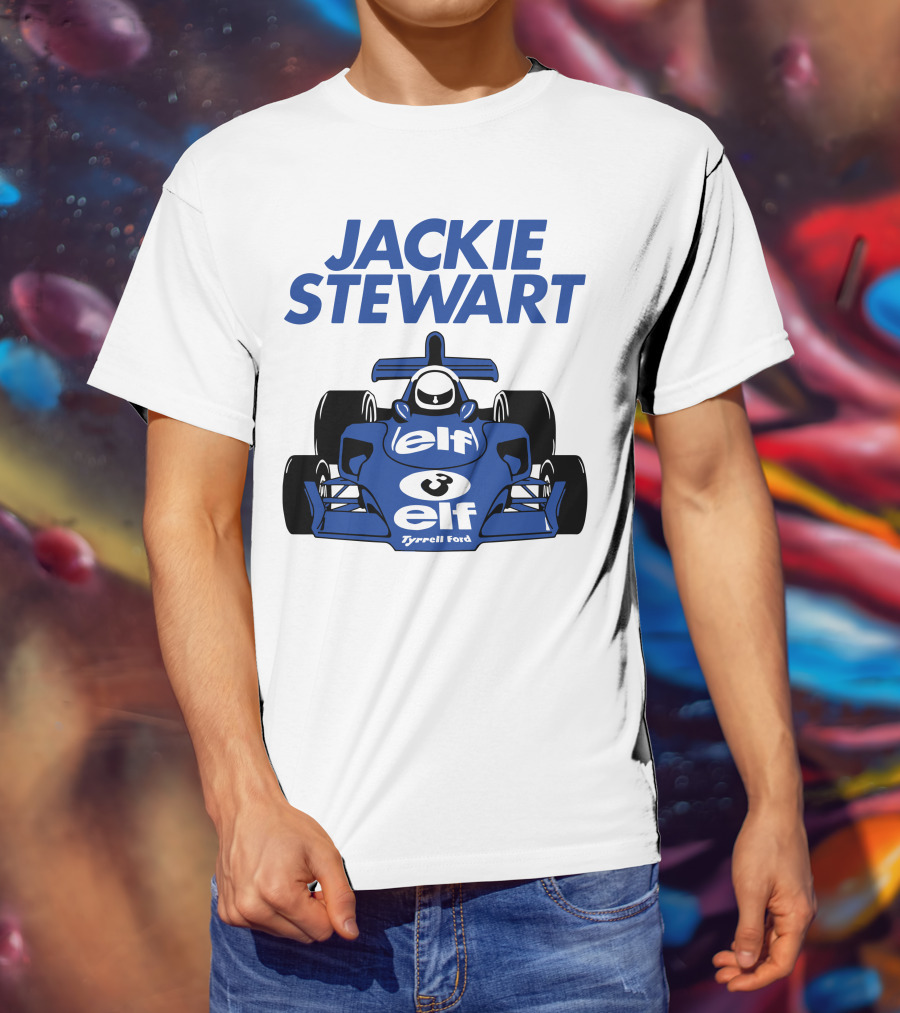 Jackie Stewart Tyrrell Ford Elf Racing Car T-Shirt
