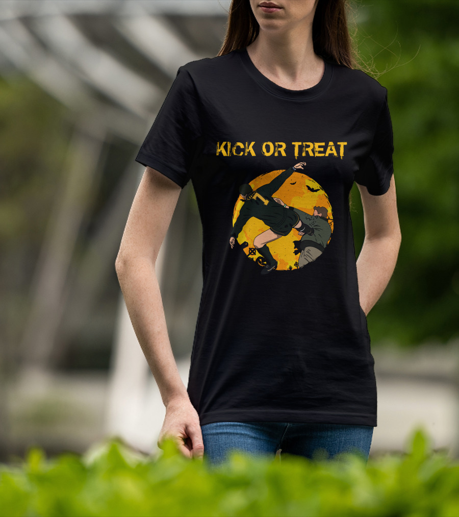 Kick Or Treat Soccer Halloween Action T-Shirt