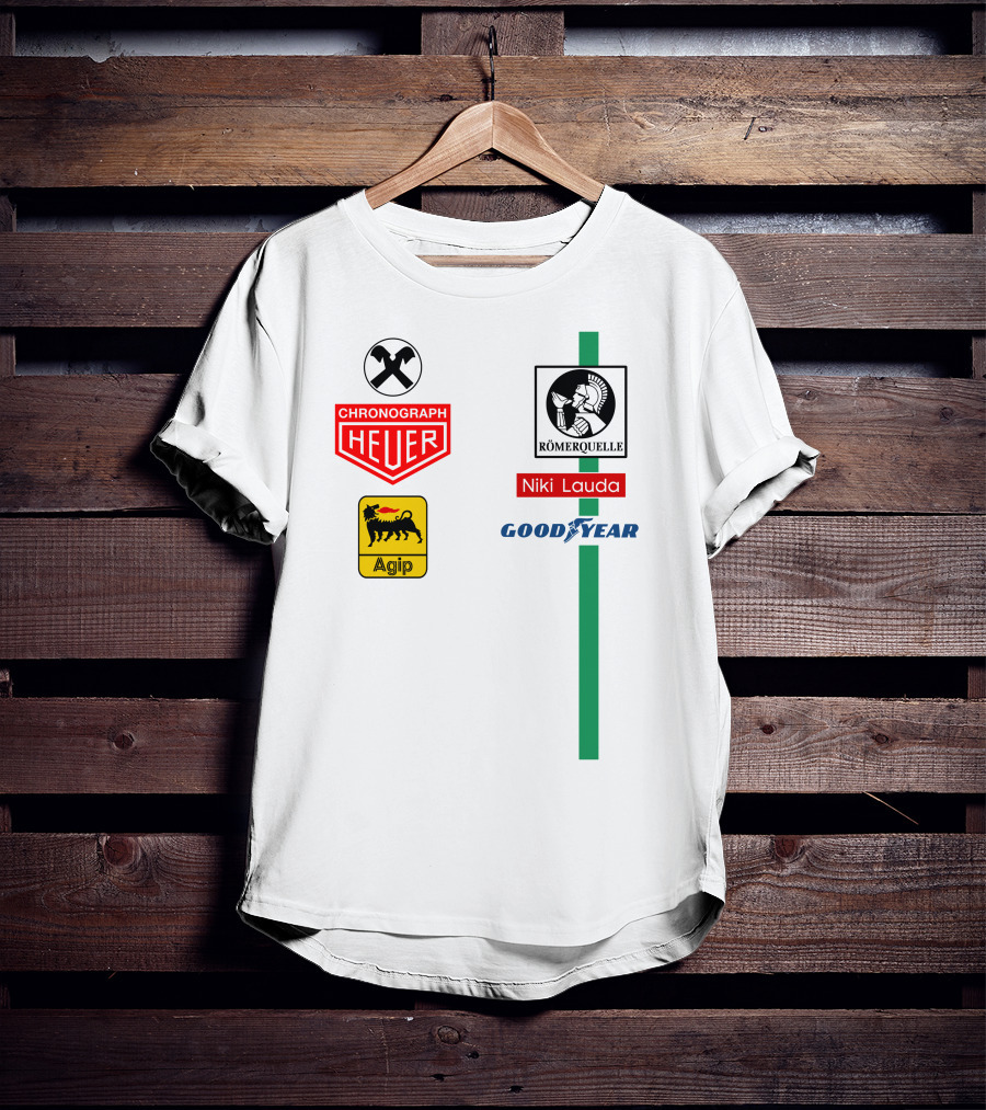 Heuer Chronograph Agip Römerquelle Niki Lauda Goodyear T-Shirt
