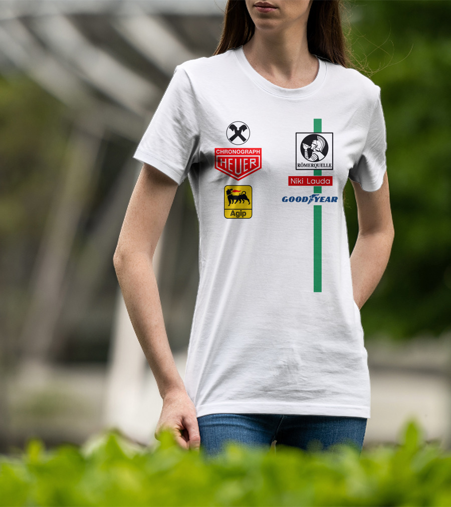 Heuer Chronograph Agip Römerquelle Niki Lauda Goodyear T-Shirt
