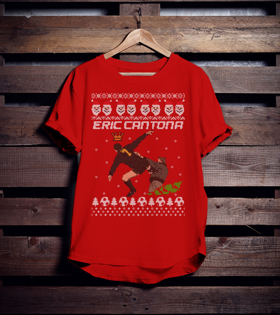 Eric Cantona Iconic Jump Festive T-Shirt