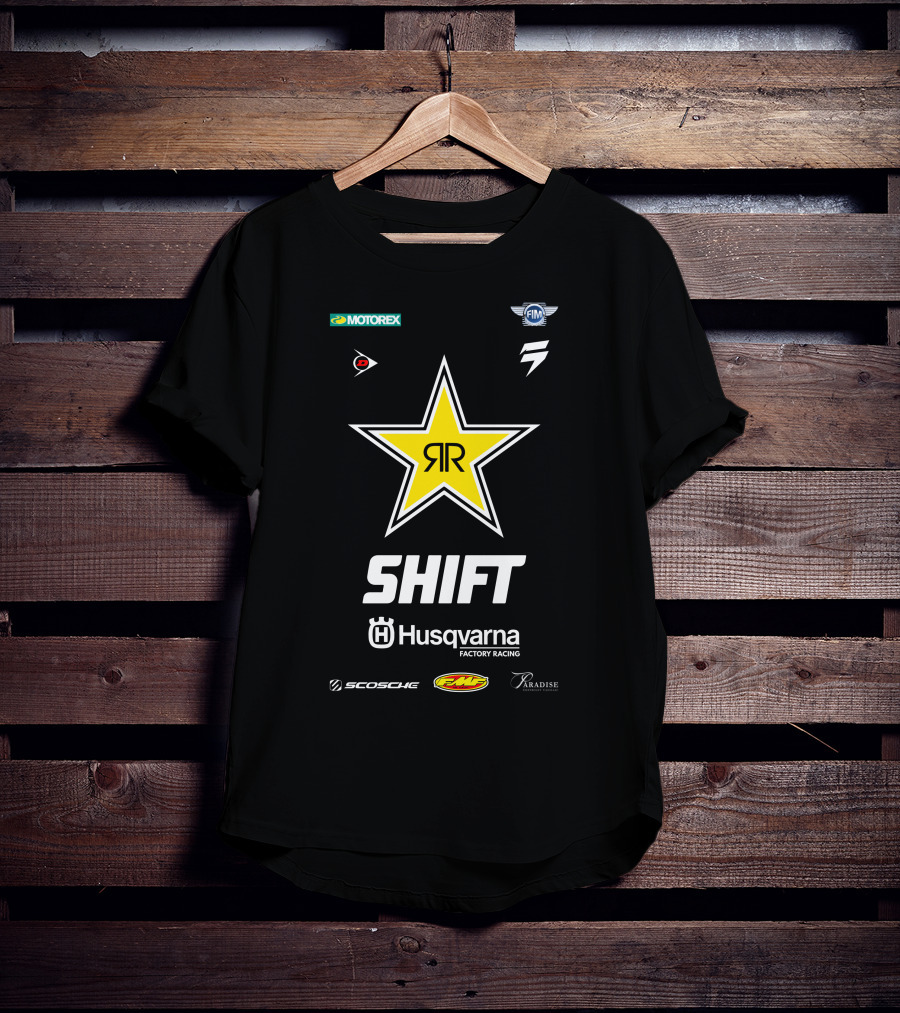 MOTOREX FIM SHIFT Husqvarna Factory Racing Scosche FMF Paradise RR Star T-Shirt