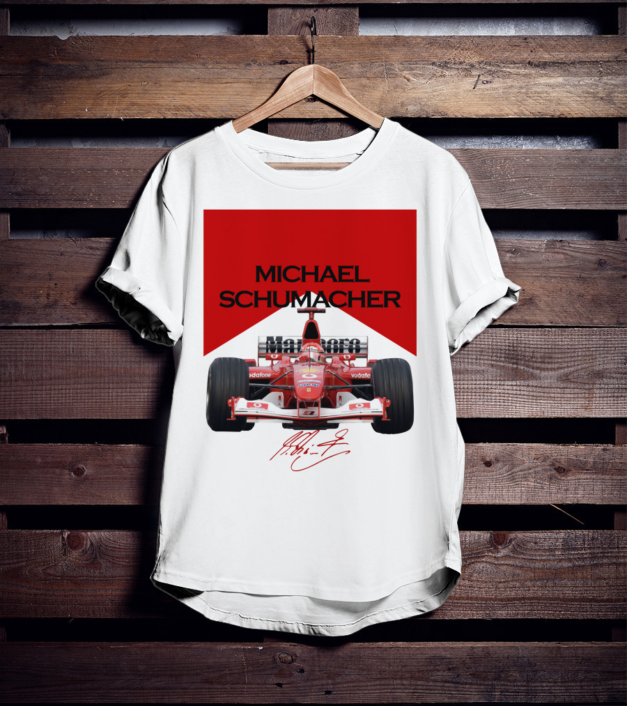 Michael Schumacher Formula One Racing Car Signature T-Shirt