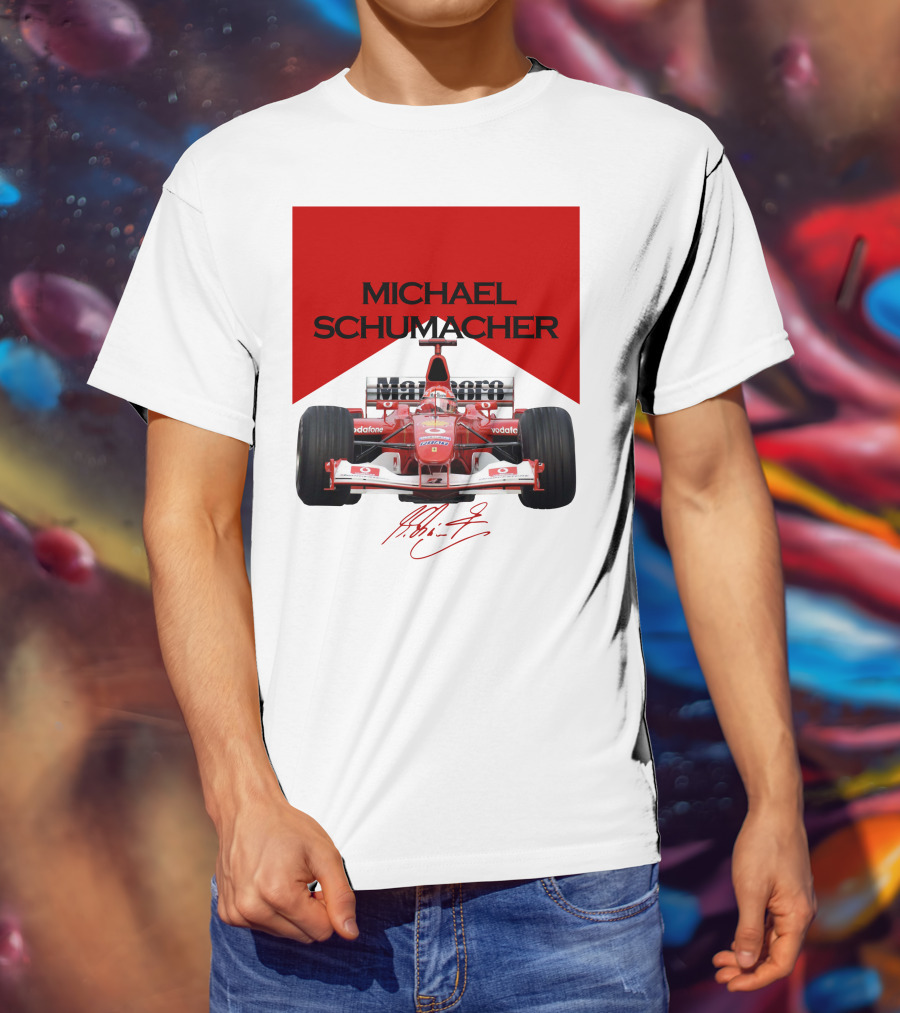 Michael Schumacher Formula One Racing Car Signature T-Shirt