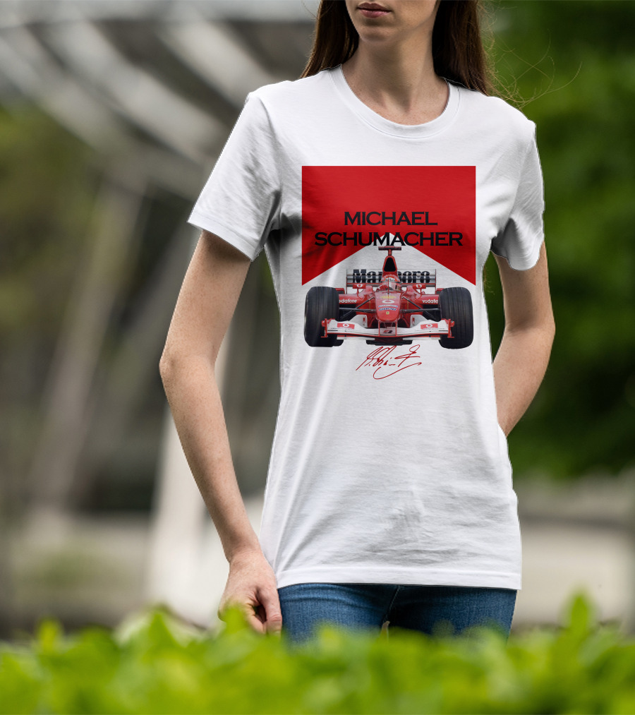 Michael Schumacher Formula One Racing Car Signature T-Shirt