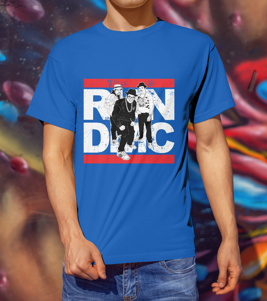 Run DMC 53 Hip Hop Legends Graphic Red Stripes T-Shirt
