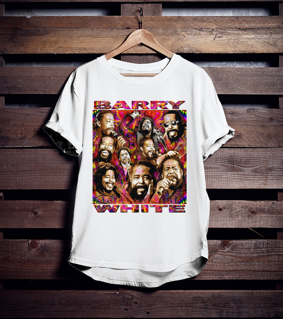 BARRY WHITE 31 Collage Of Iconic Vocal Performances T-Shirt