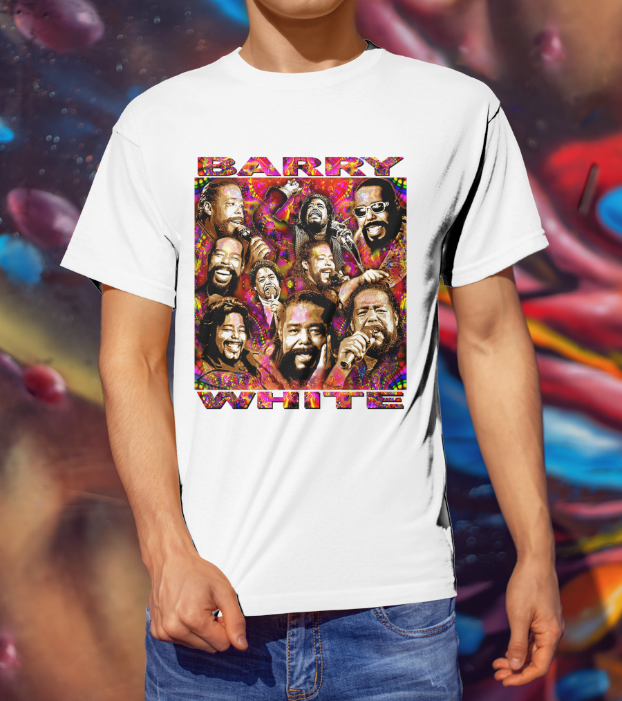 BARRY WHITE 31 Collage Of Iconic Vocal Performances T-Shirt
