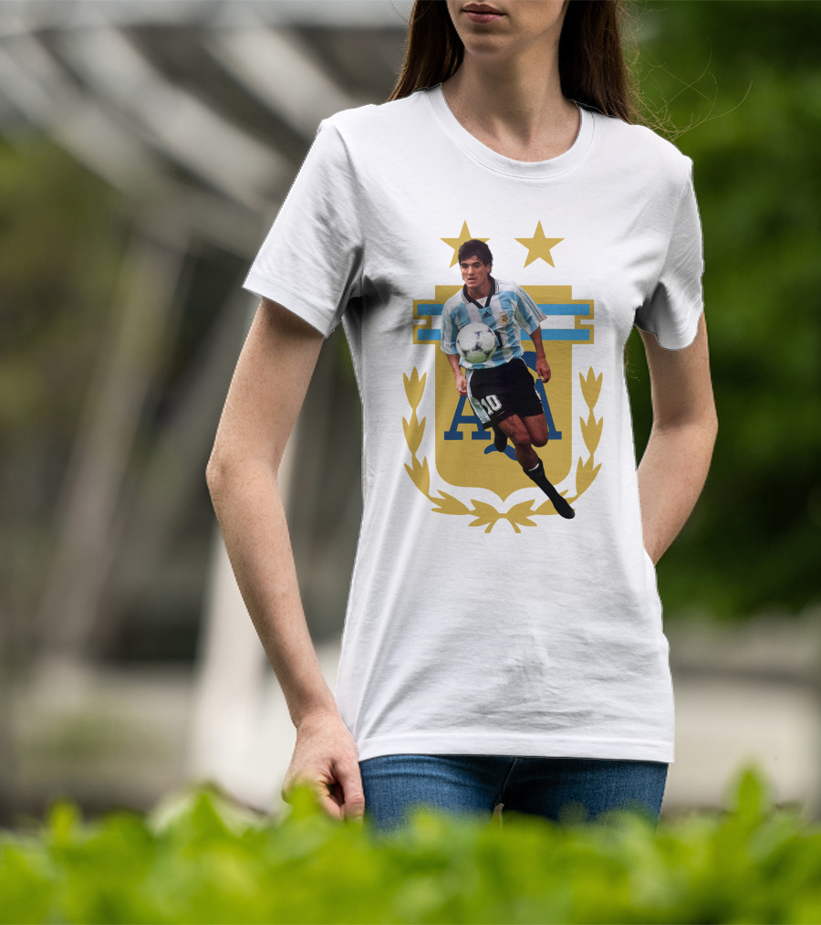 Argentinian Soccer Legend Number 10 Ortega AFA Emblem T-Shirt