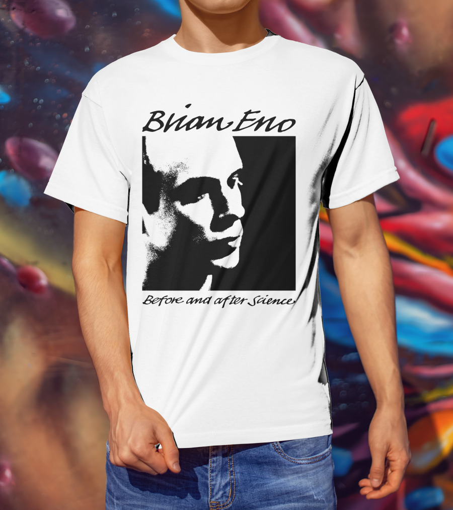 Brian Eno Before And After Science Album Face Black And White Profile T-Shirt
