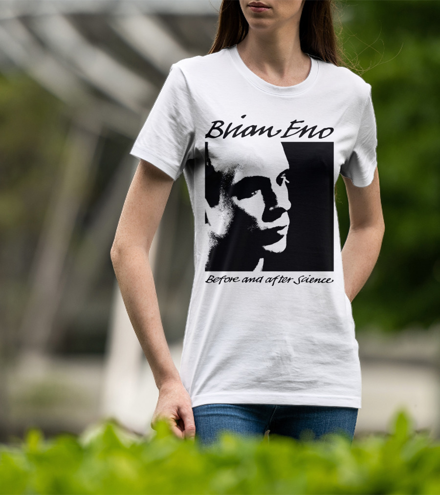 Brian Eno Before And After Science Album Face Black And White Profile T-Shirt
