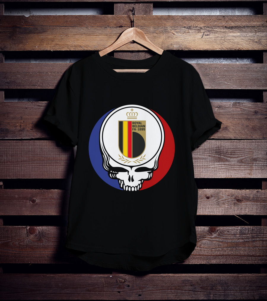 Belgian Red Devils Grateful Dead Royal Belgian FA 1895 Skull Emblem T-Shirt