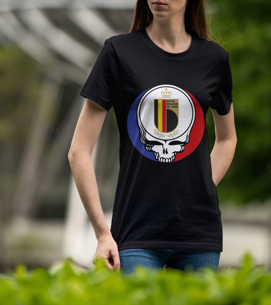 Belgian Red Devils Grateful Dead Royal Belgian FA 1895 Skull Emblem T-Shirt