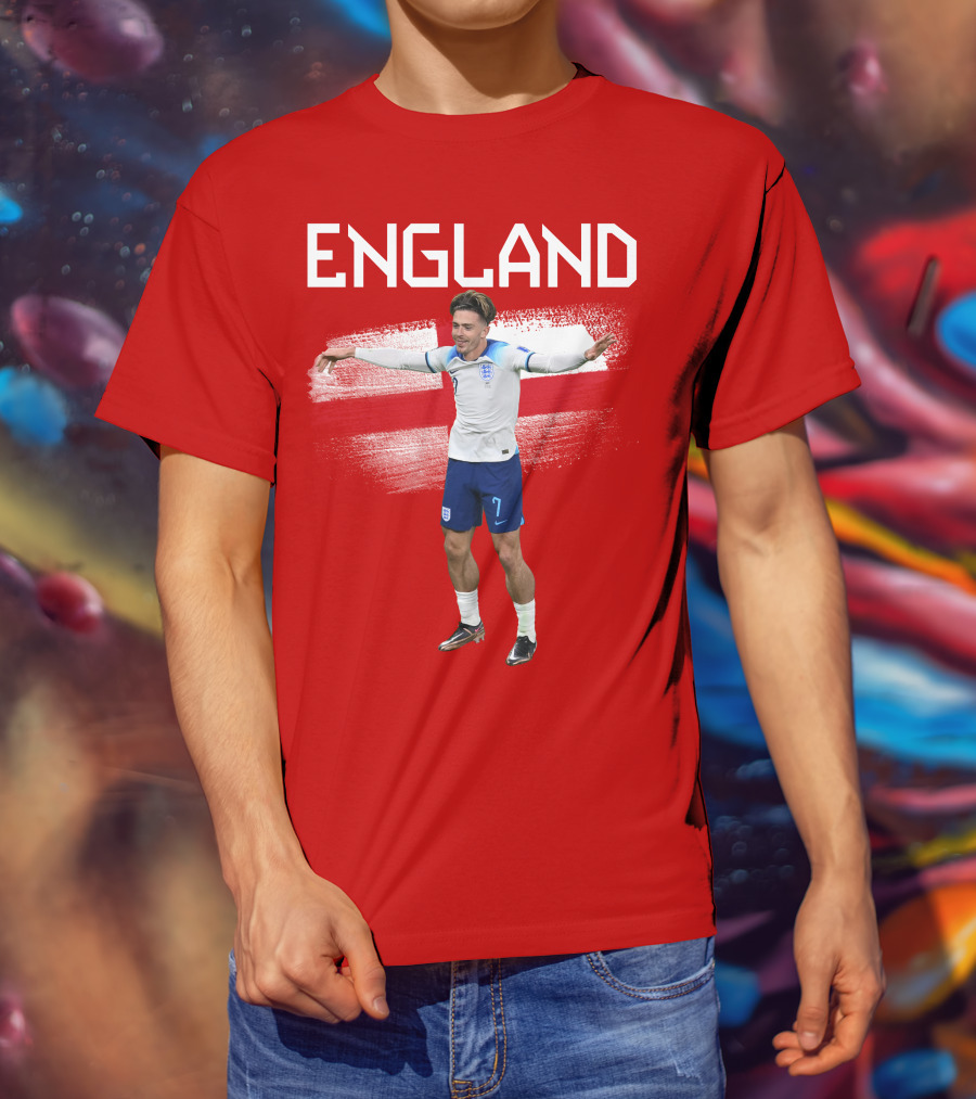 Jack Grealish England Soccer Celebration St George's Cross T-Shirt