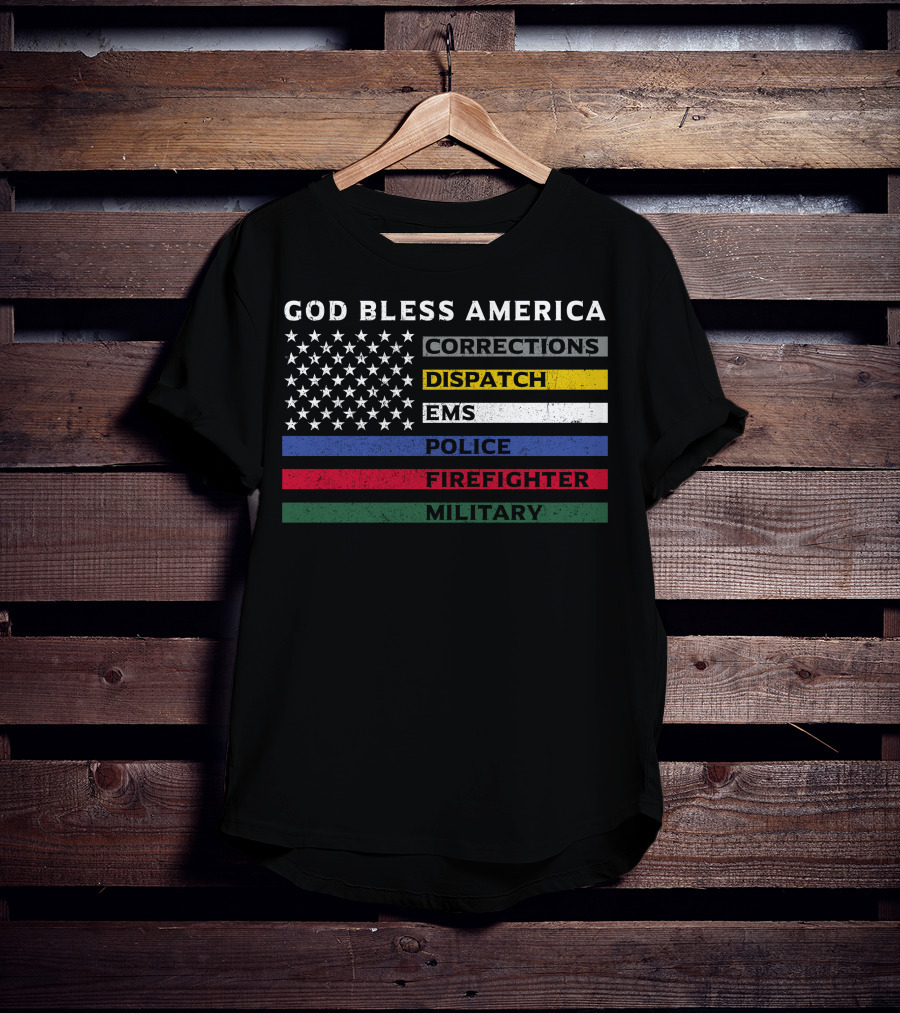 Corrections Dispatch Police Firefighter Military Honor And Respect T-Shirt