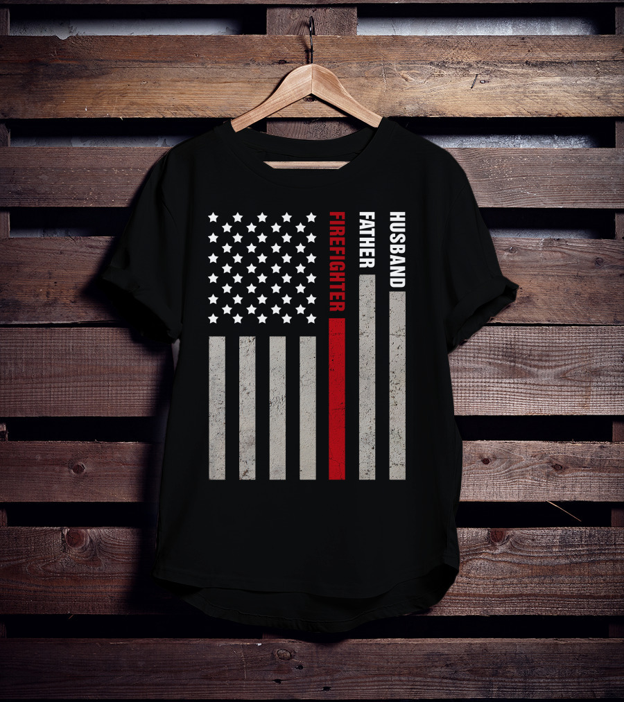 FIREFIGHTER BAR GRAPH RED STRIPE T-Shirt