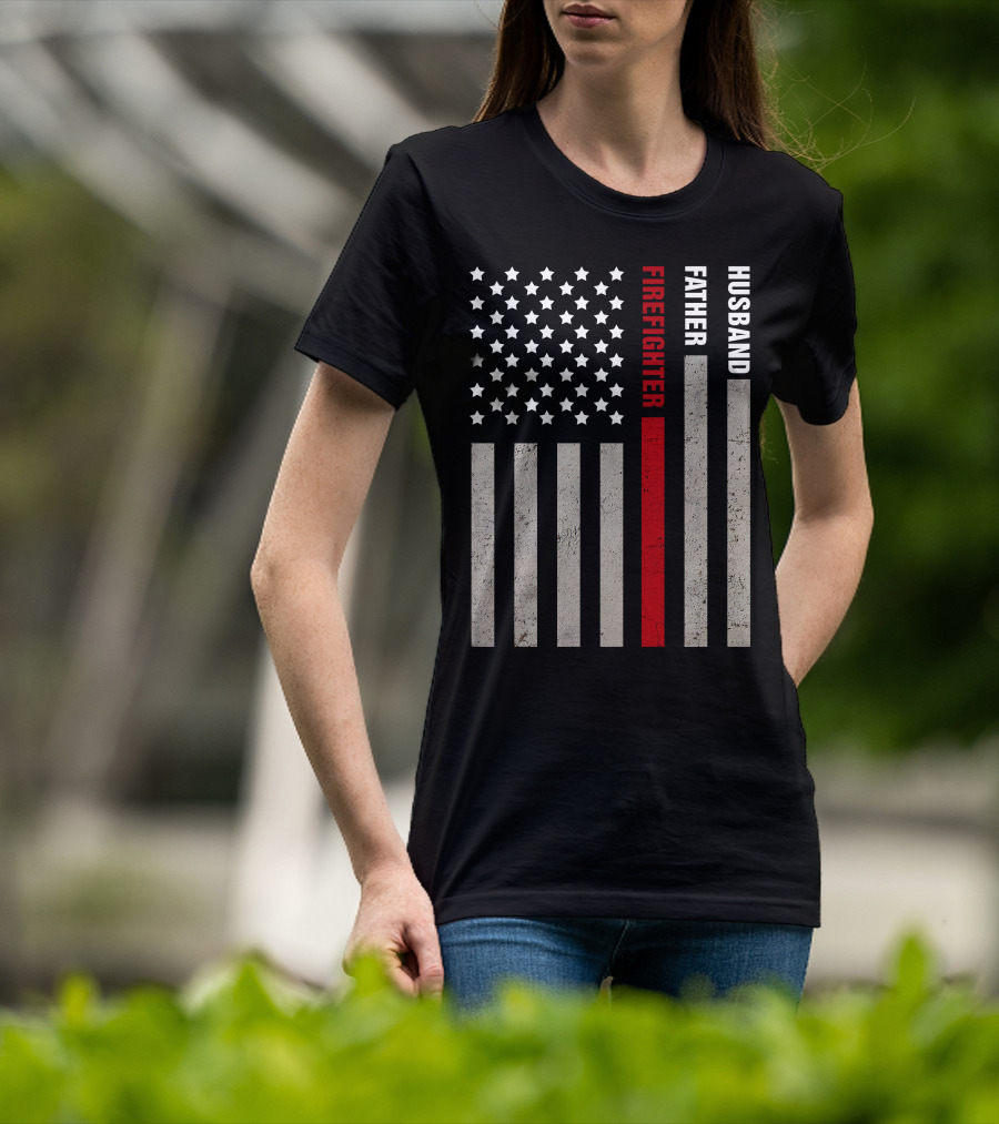 FIREFIGHTER BAR GRAPH RED STRIPE T-Shirt