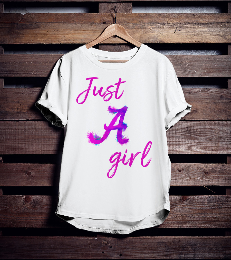 Just A Girl Aesthetic Calligraphy Bright Colors T-Shirt