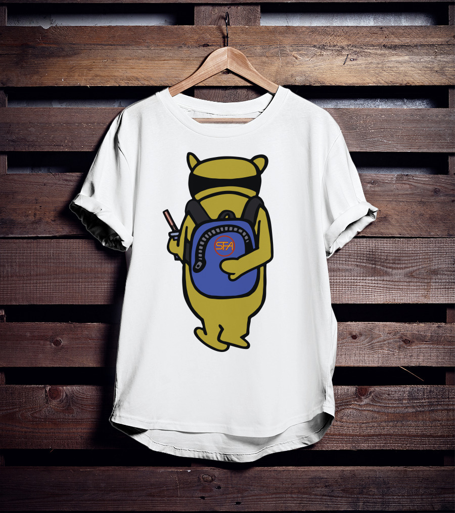 SFA Radiator Backpack Bear With Blue And Orange T-Shirt