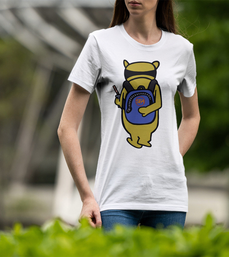 SFA Radiator Backpack Bear With Blue And Orange T-Shirt