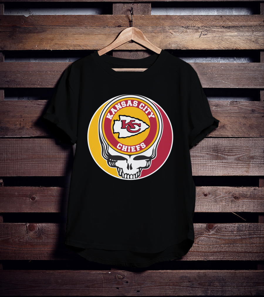 Kansas City Chiefs Grateful Dead Skull Logo Collaboration T-Shirt