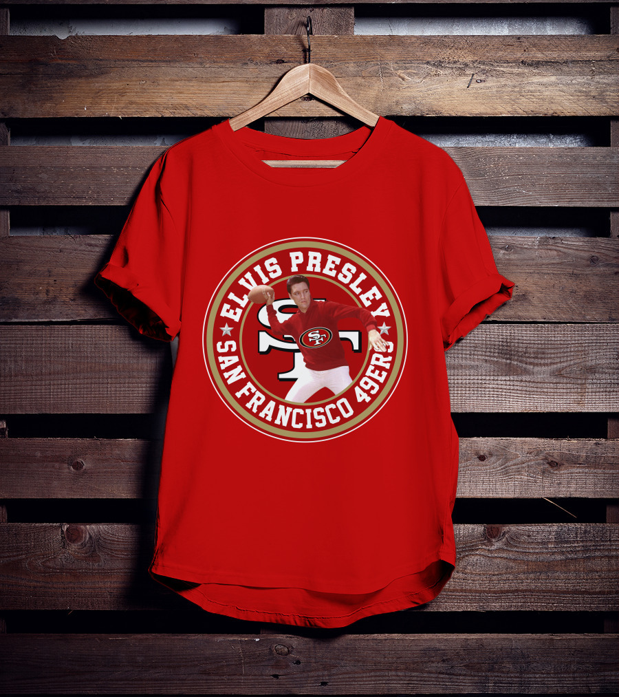 Elvis Presley San Francisco 49ers Football Player Circle T-Shirt
