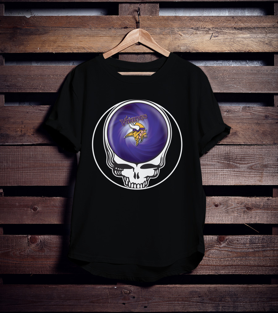Minnesota Vikings Grateful Dead Skull Collaboration T-Shirt