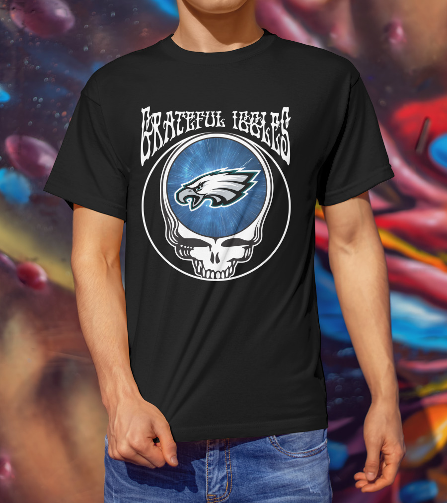 Grateful Iggles Eagle Skull Badge T-Shirt