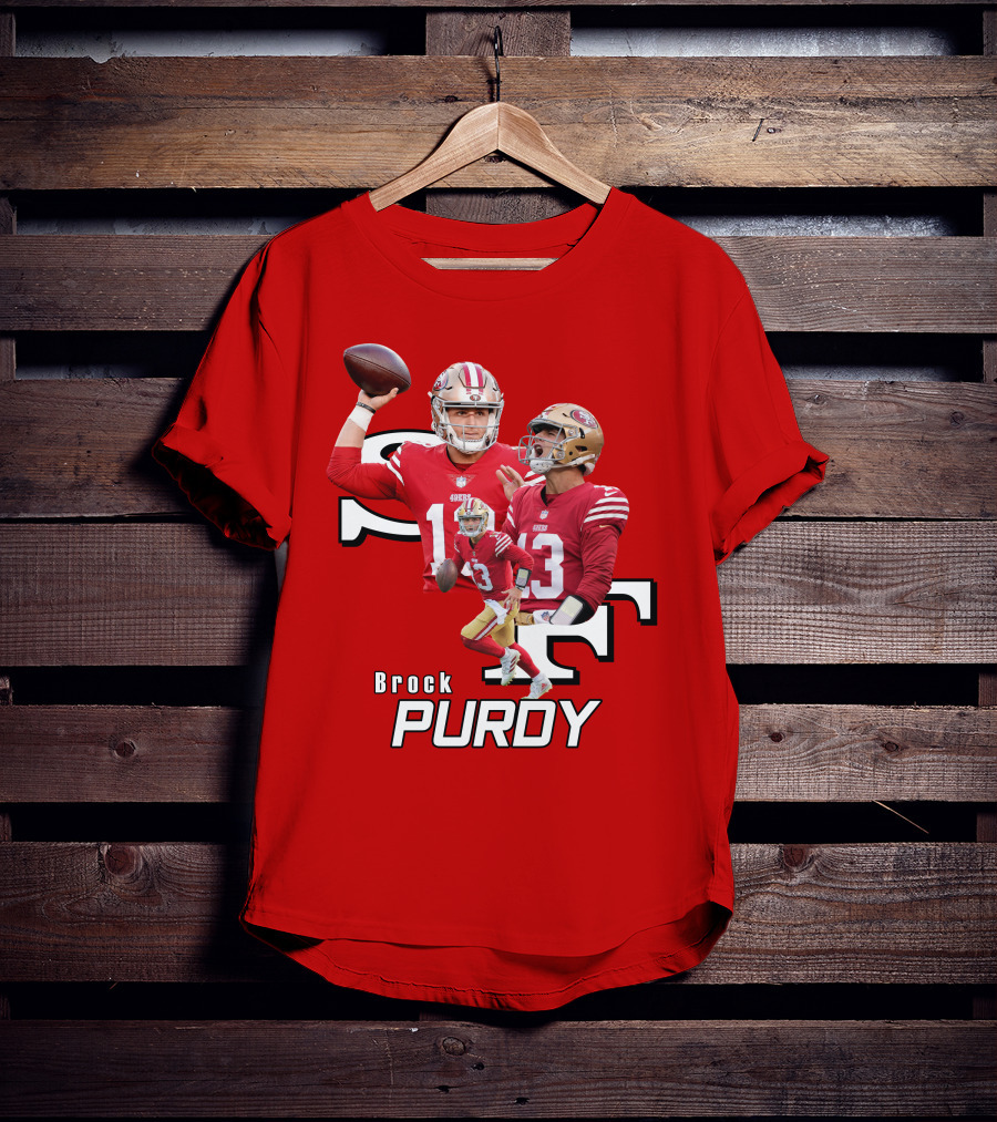 Brock Purdy NFL Quarterback Action Collage T-Shirt